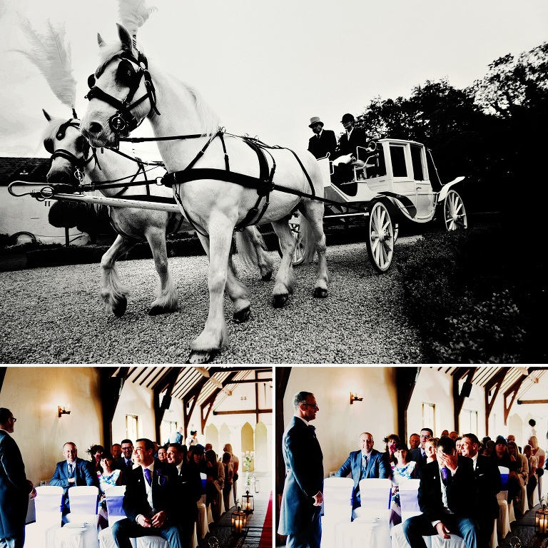 Horse-drawn carriage makes it's way into The Great Hall at Mains.