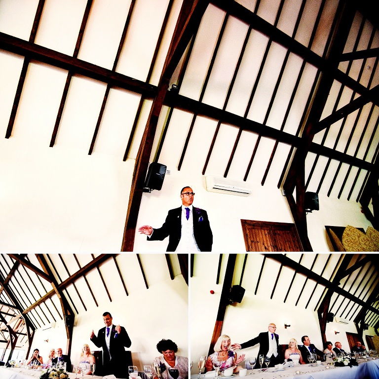 Speeches in the great hall in Poulton-le-Fylde wedding venue.
