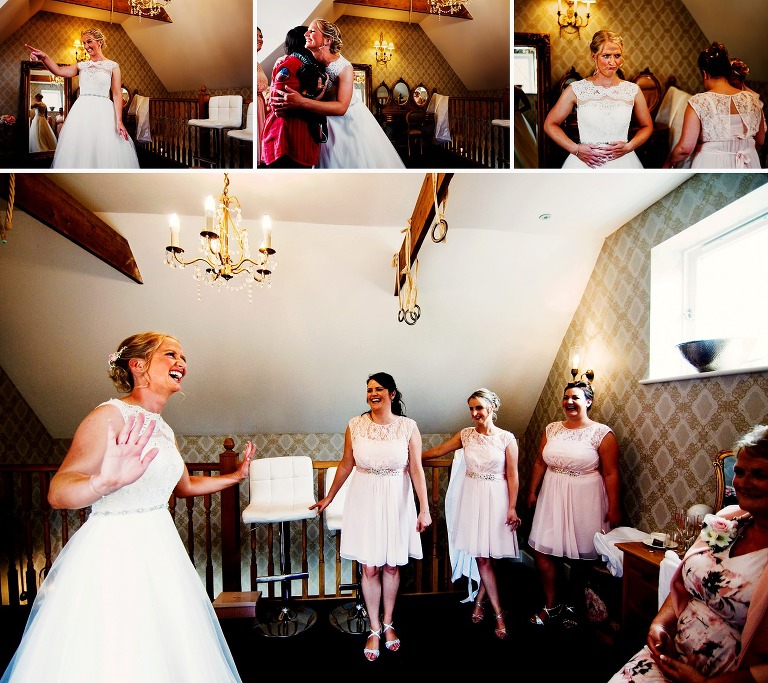 Bride and bridesmaids upstairs in the bassmead bridal suite