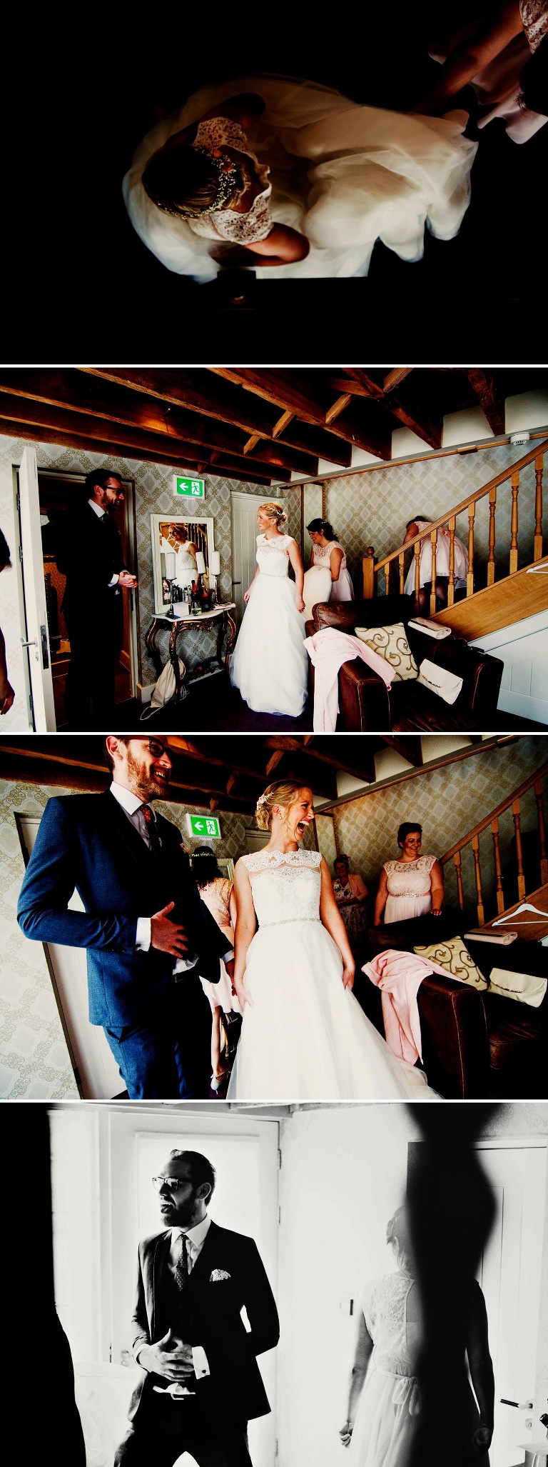 Brother of bride arrives for rickety barn ceremony