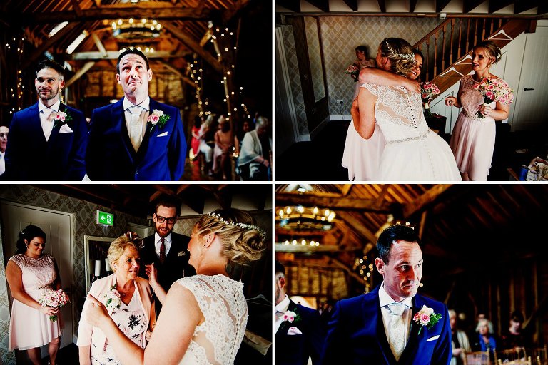 Groom waiting for his bride in the rickety barn