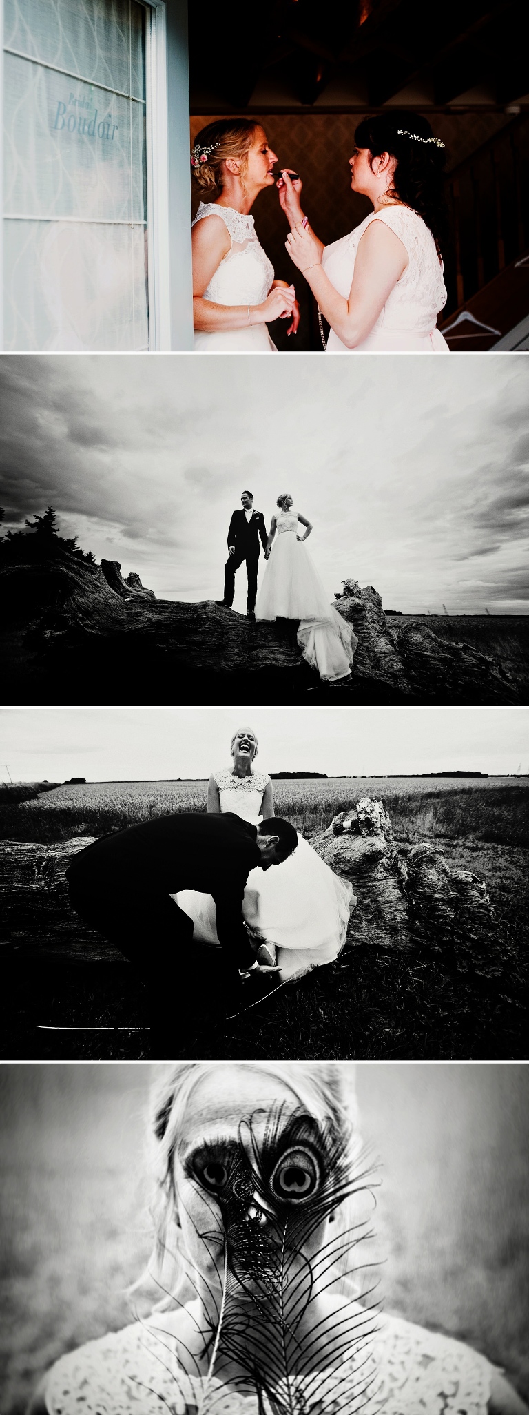 Black and white wedding portraits in the barley fields at bassmead manor barns