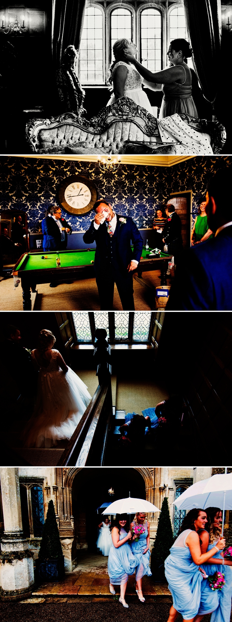 Hengrave Hall's blue room is the perfect setting for the groom and his best man to get ready in the morning, they have a snooker table.
