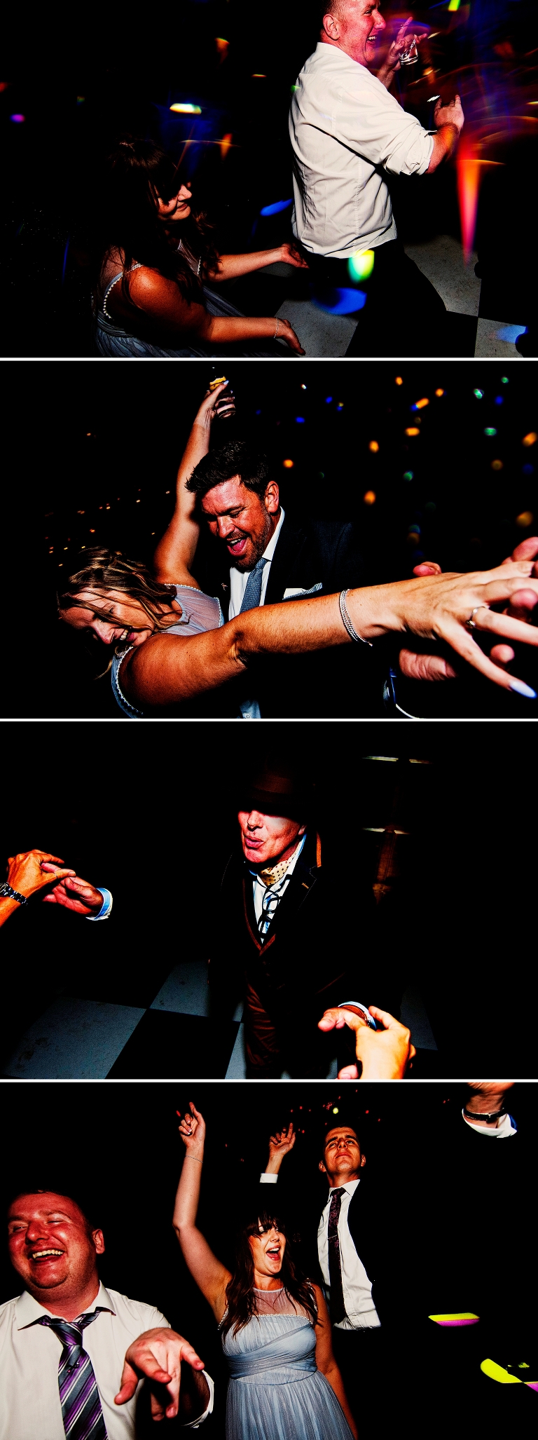 Wedding guests dancing at Hengrave Hall in Suffolk.