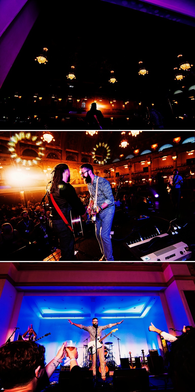 On stage with we are troubadour at the empress ballroom in Blackpool.