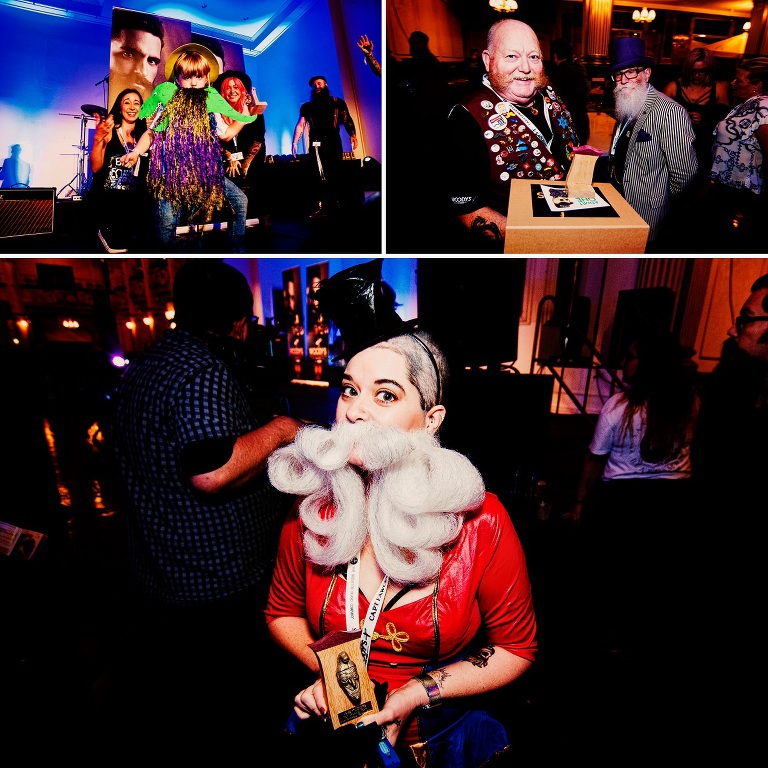 Natali Johnston winning first place in handmade realistic category at the british beard and moustache championship, blackpool 2018