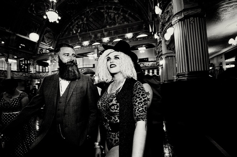 Graham Smith with Violet Hart at the british beard and moustache championships in Blackpool 2018.