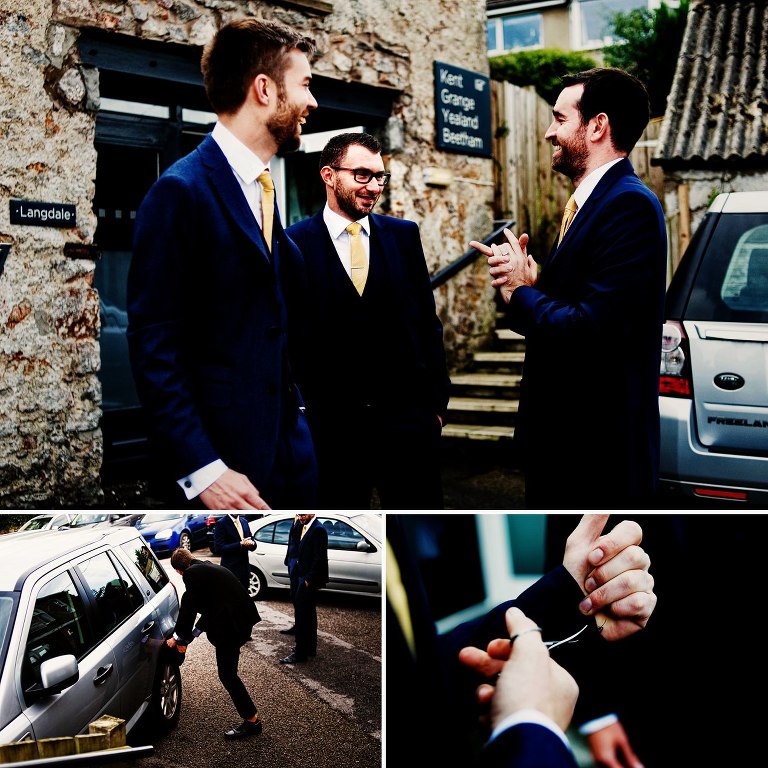 Groom and bestman at ye olde fighting cocks in arnside.