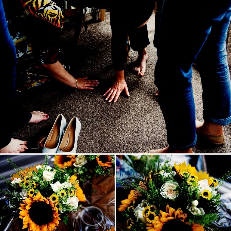 A relaxed rustic sunflower wedding at park house barn and ye olde fighting cock.