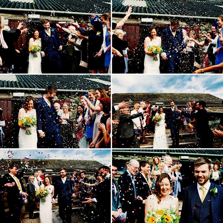 Confetti photographs at park house barn near milnthorpe.