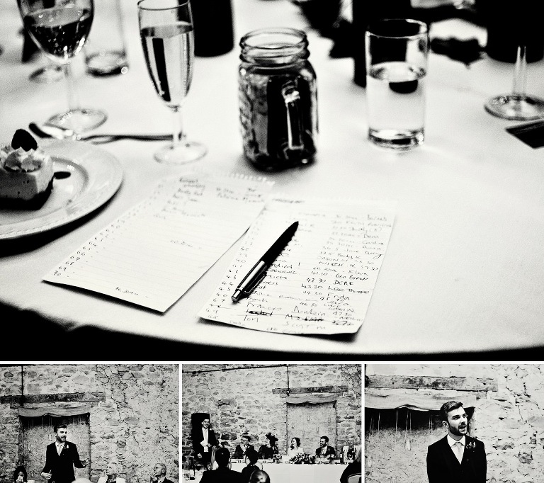 Park House Barn wedding speeches.