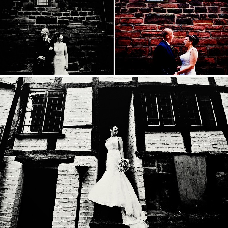 Bride and groom just married portraits in Cheshire.
