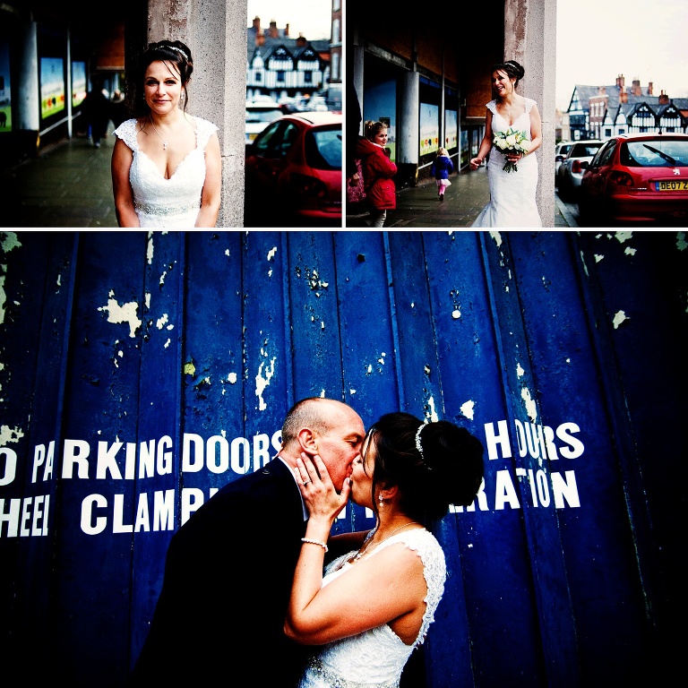 Colour bride and groom wedding portraits in Chester.