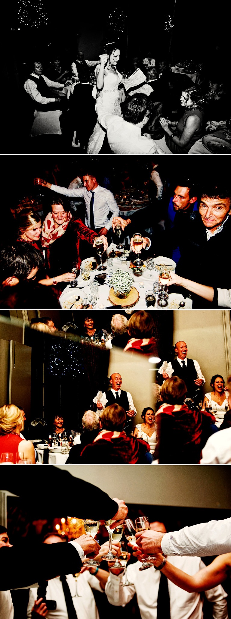 Toasts being made with champagne at Oddfellows in Cheshire.