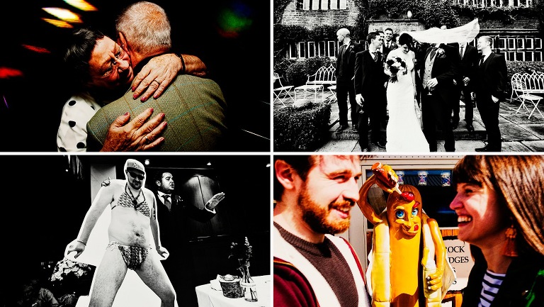 A windy day with bride and groom at Holdsworth House in Yorkshire.