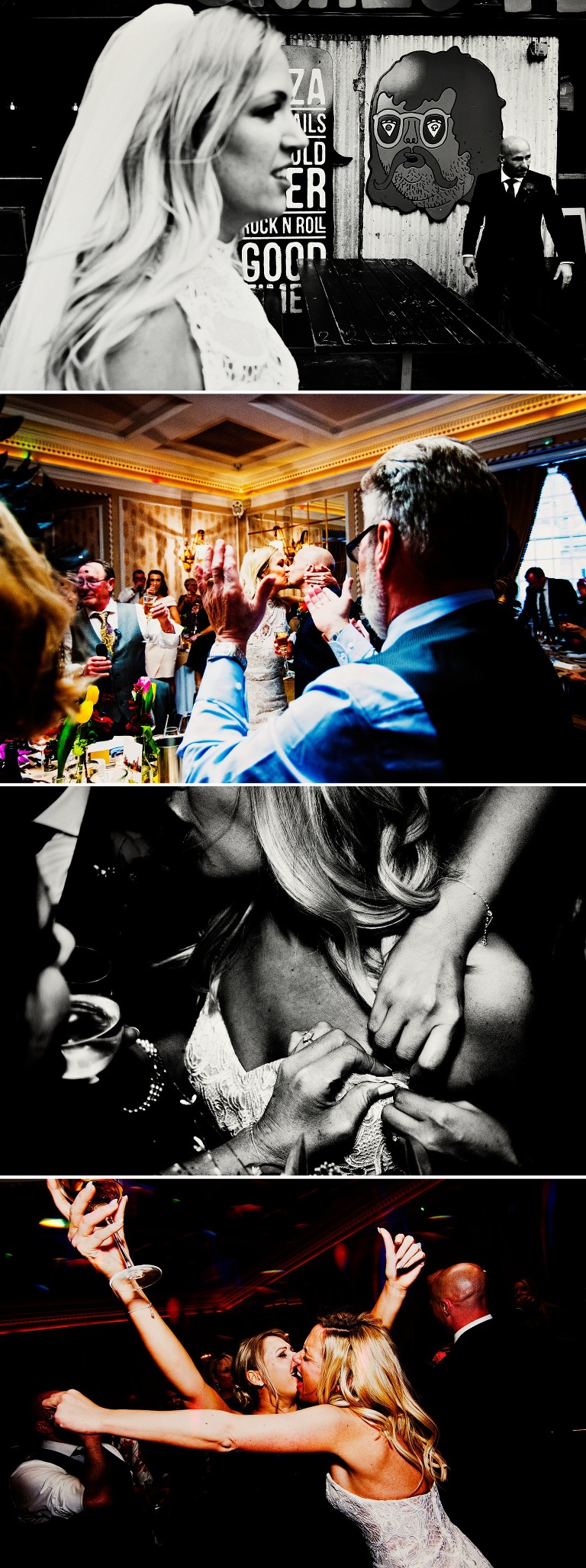 Dancing at a wedding inside Manchester Hall.