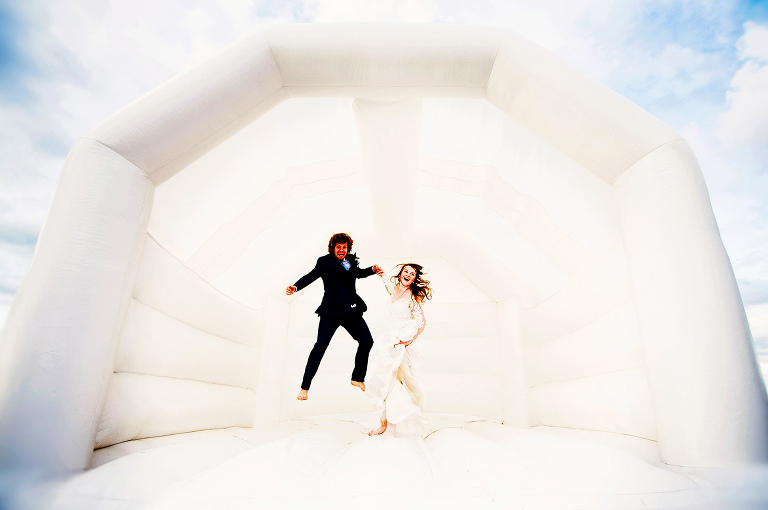 White wedding bouncy castle 