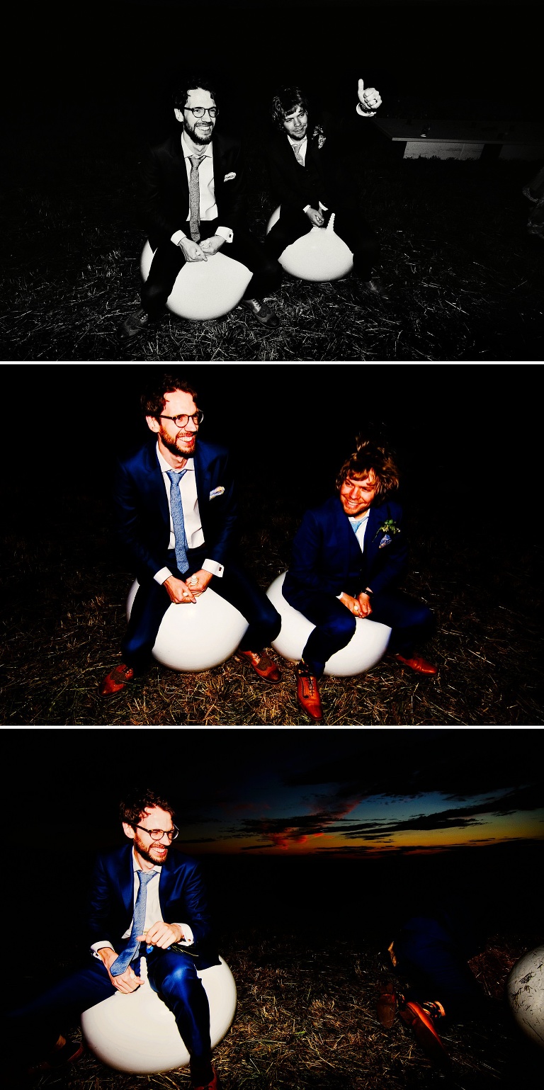 White space hoppers with the groom and his best man.