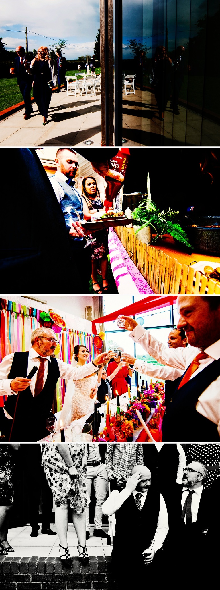 A colourful wedding decorated by the big white events company at Marthall Hall.
