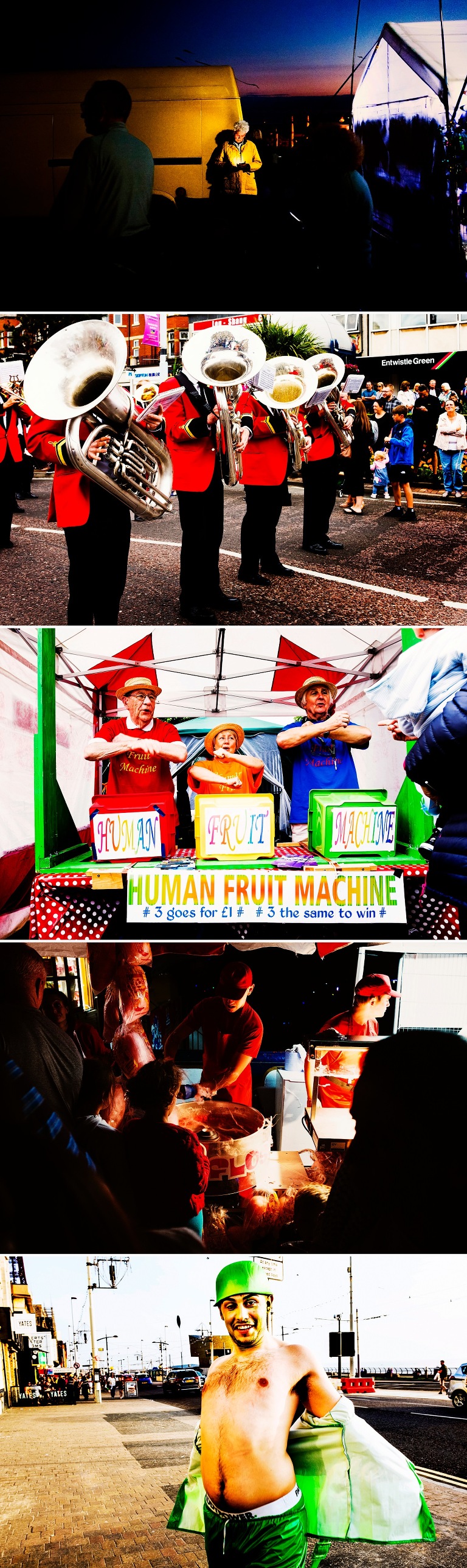 Tourists and stag do's on Blackpool promenade.