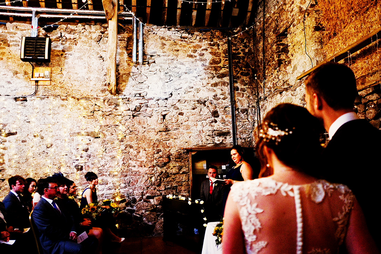 Ceremony at park house barn n cumbria.