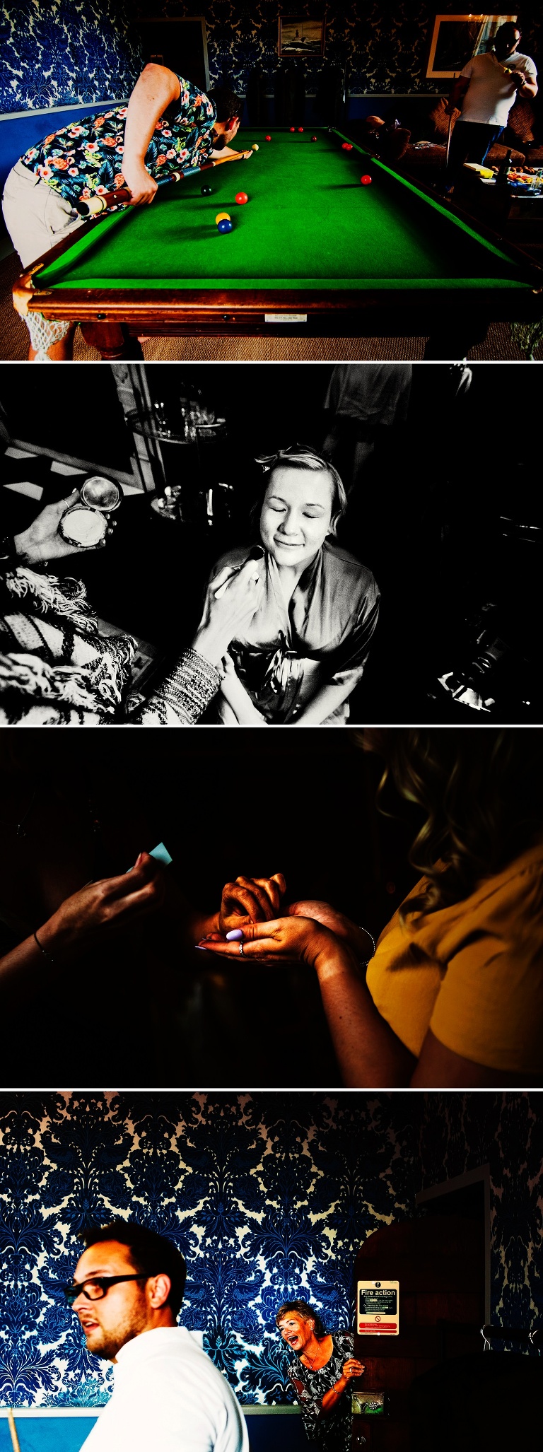 wedding party getting ready in the morning