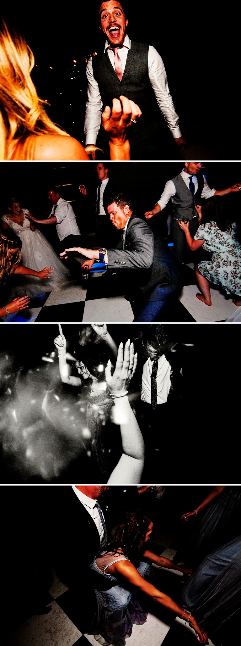Guests dancing at a hengrave hall wedding.