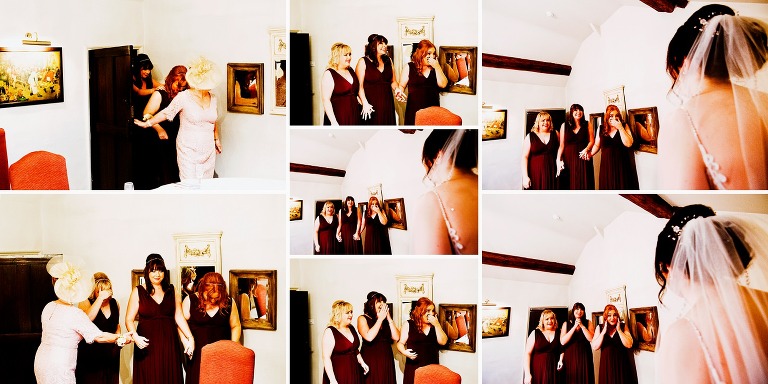 Bridesmaids first look at a yorkshire wedding.
