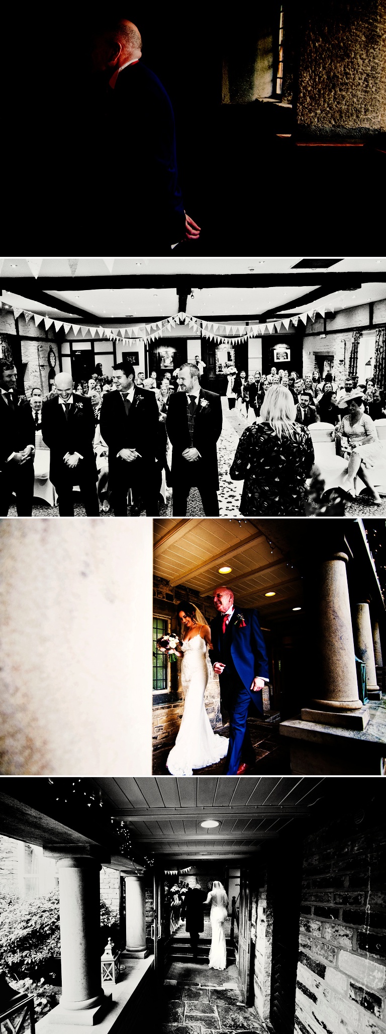 Wedding ceremony at jacobean wedding venue holdsworth house.