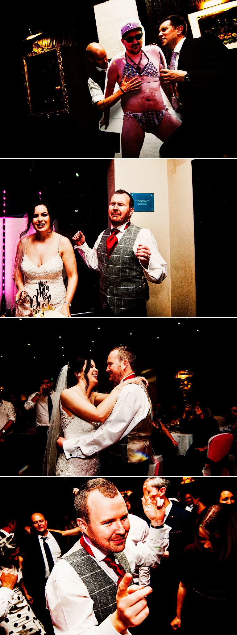 Bride and groom at Holdsworth house dancing in the evening.