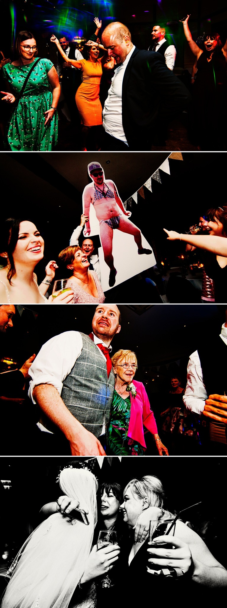 Full size carboard cut-out of groom at a yorkshire wedding.