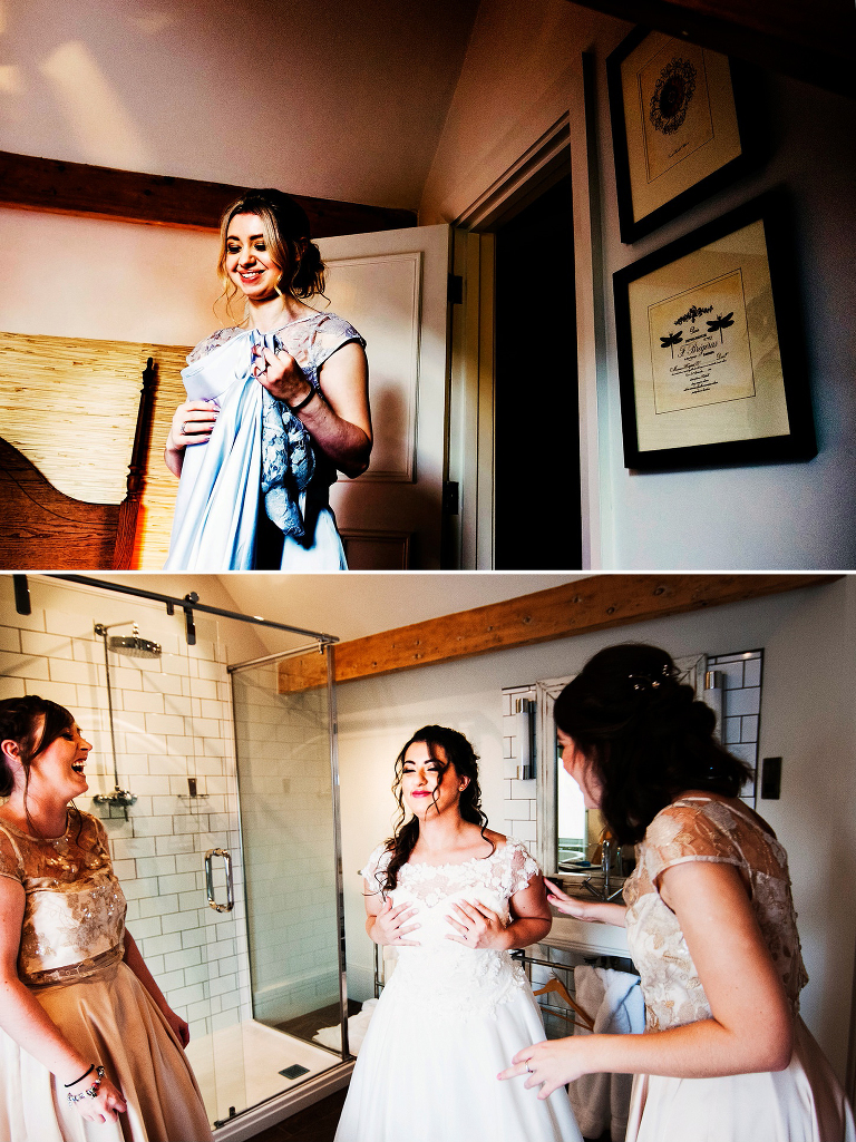 Bride with bridesmaids at Didsbury House.