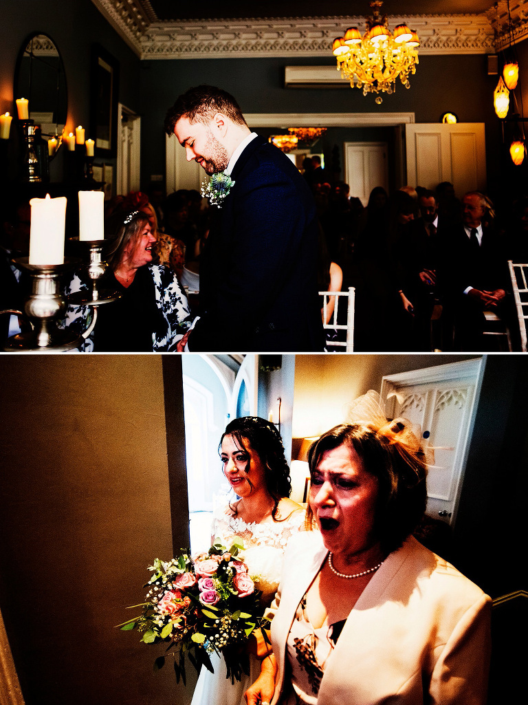 Groom waiting for the bride in Didsbury.
