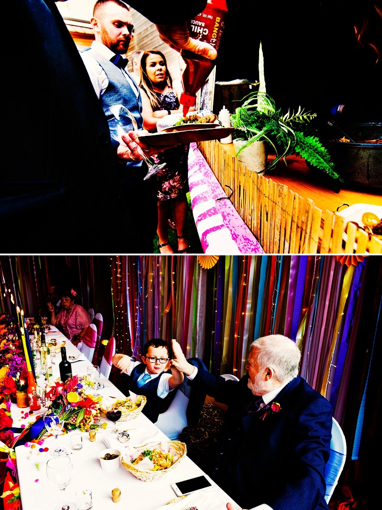 Mexican street food with chilli and tacos at a cheshire wedding.