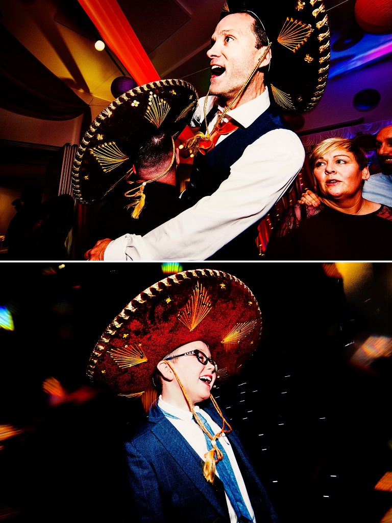 mexican inspired wedding with sombrero hats.