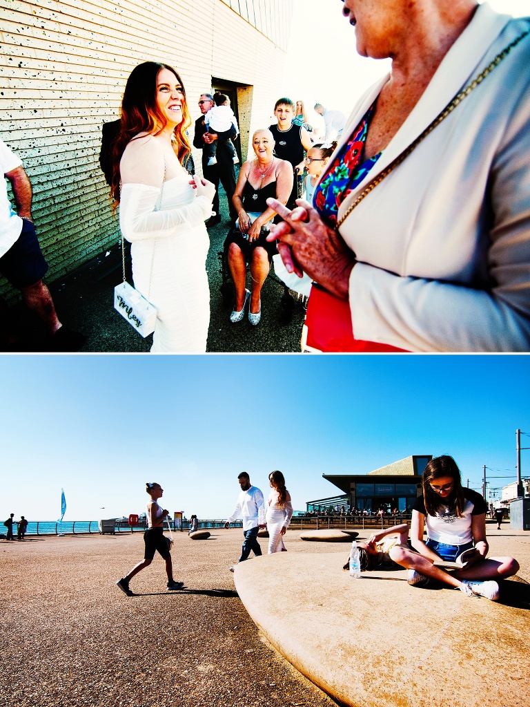 Bride and groom just married in Blackpool.
