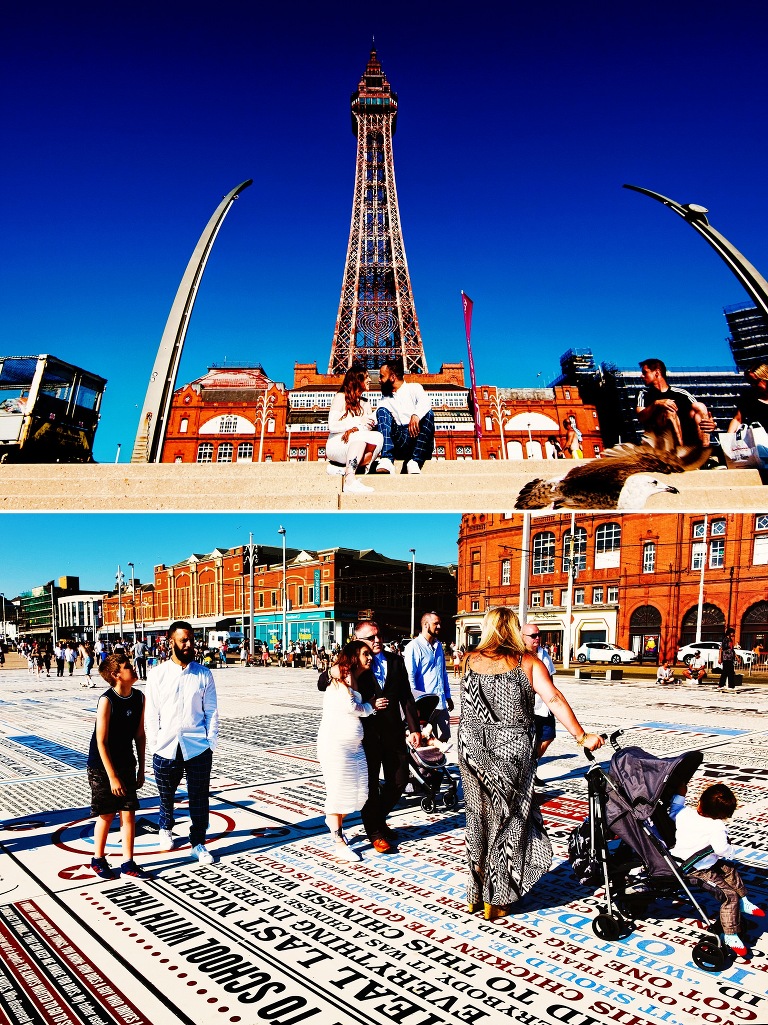 Just married couple and their summer seafront wedding.