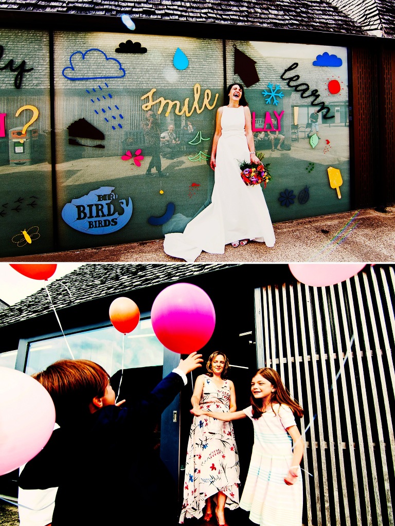 Bride laughing at Brockholes in lancashire.