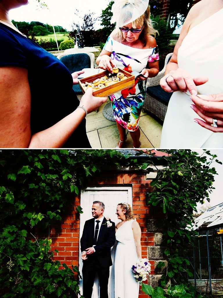 Bride and groom in the gardens at northcote.
