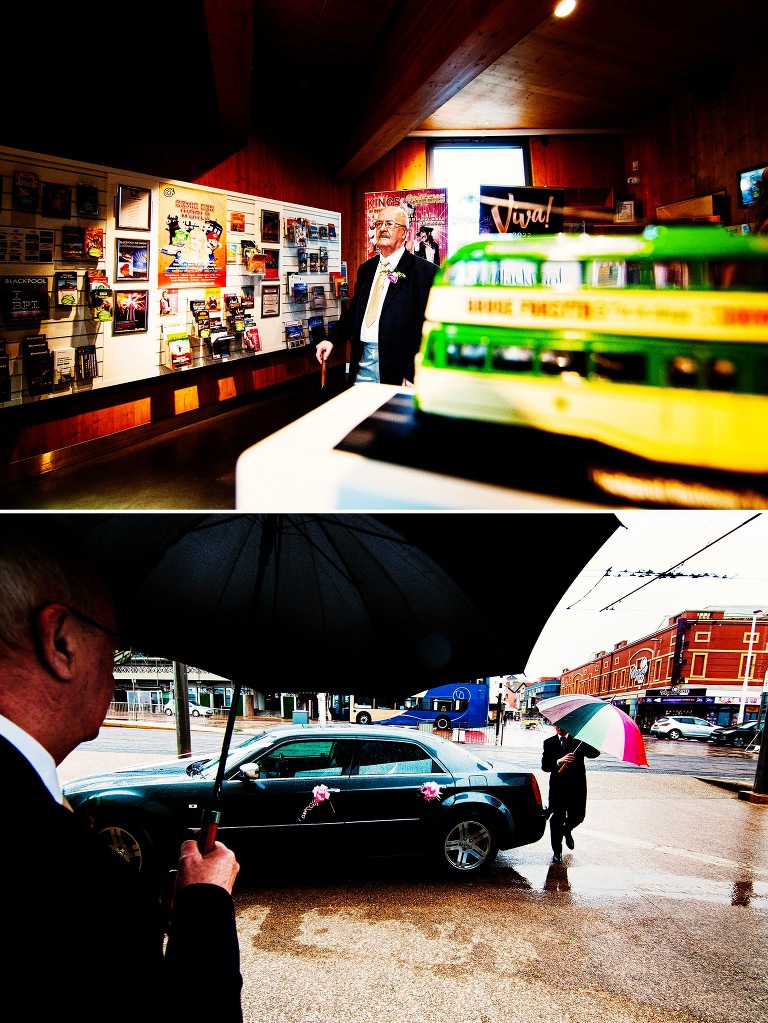 bride arriving at Blackpool micro-wedding.