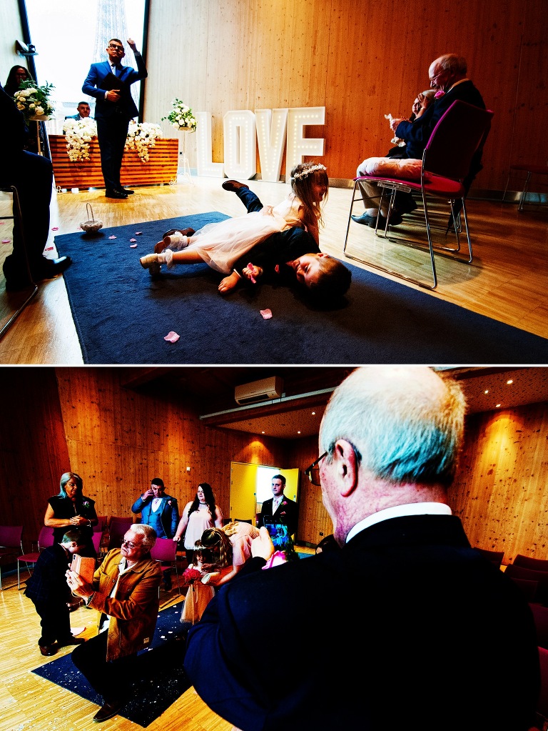 Micro-wedding ceremony in Blackpool.