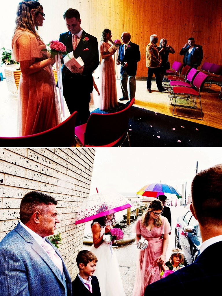 Guests and bridemaids at a blackpool micro wedding.