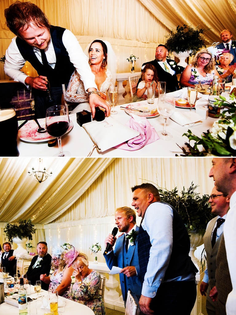 Speeches at a northamptonshire farm wedding.