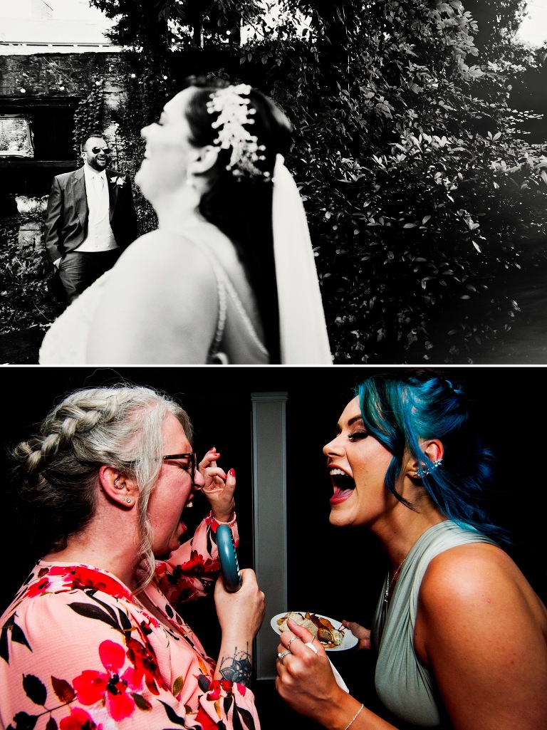 Wedding guests dancing at sparth house.