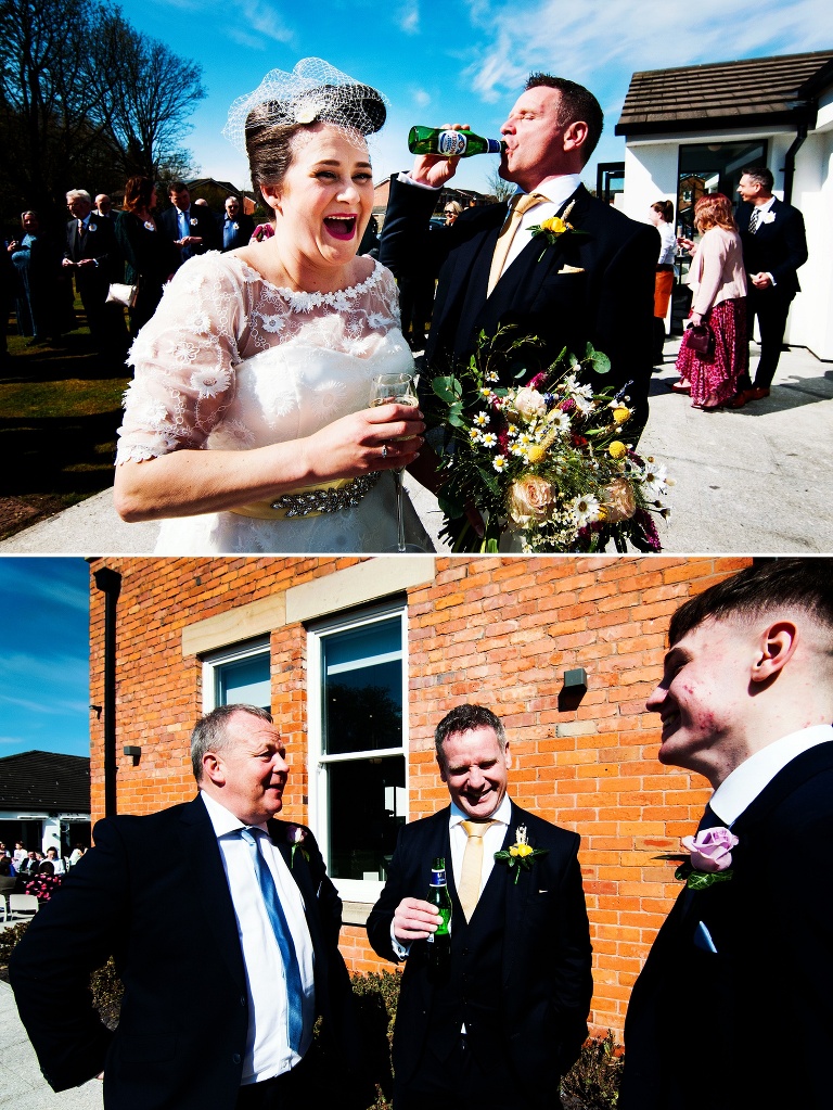 Bride and groom at an alberts wedding.