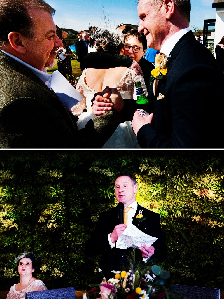 Speeches at a wigan wedding.