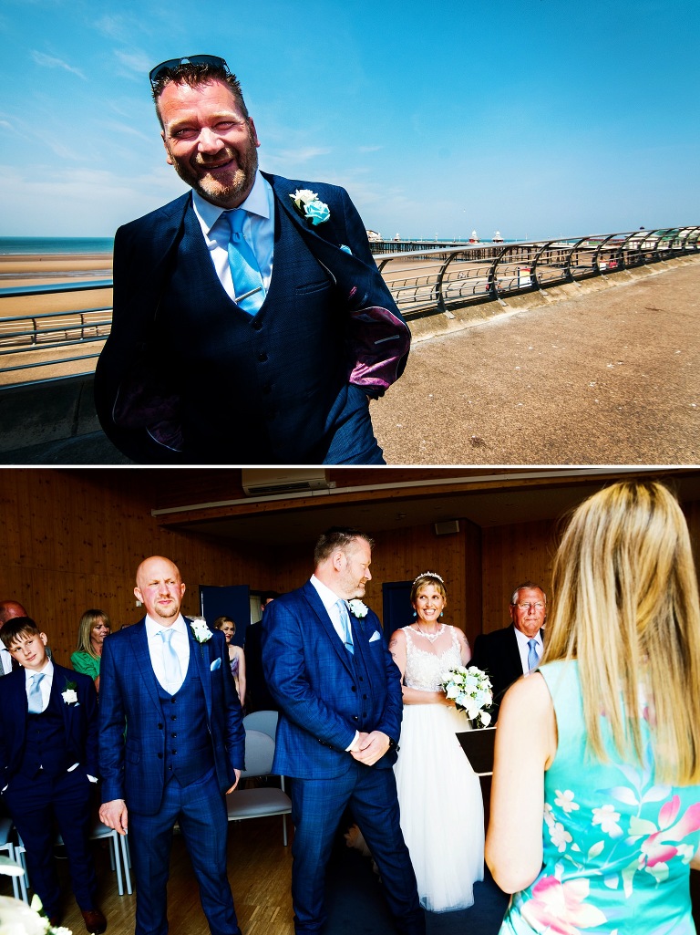 Ceremony at the wedding chapel in blackpool.