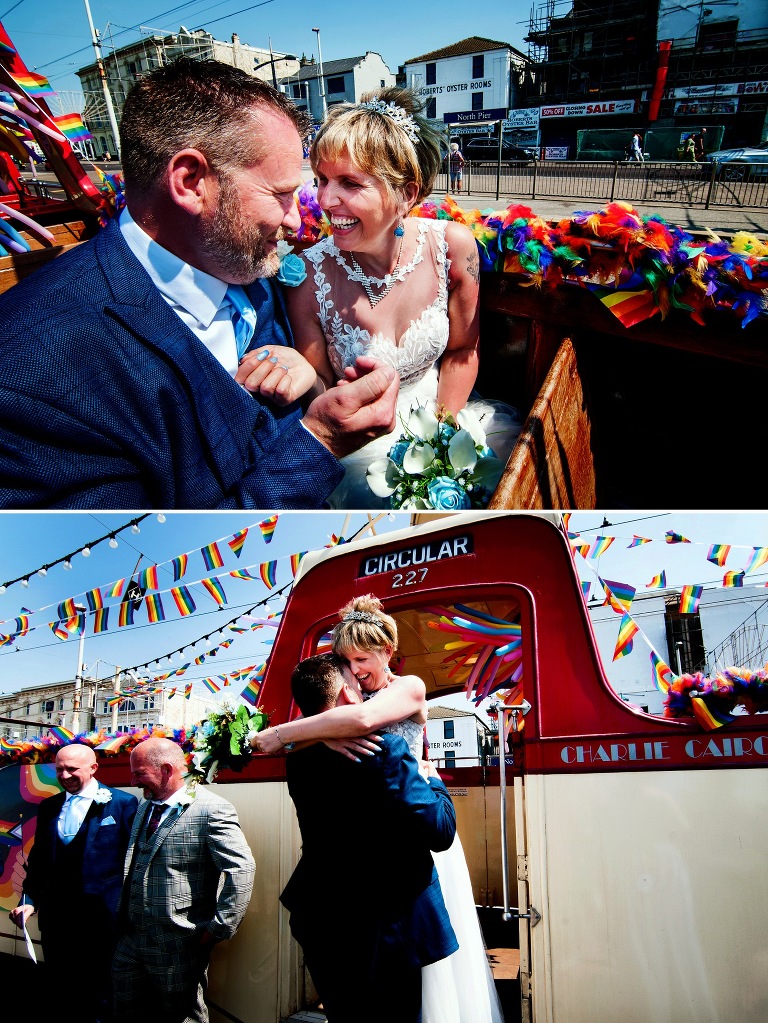 Wedding at Pride Festival and parade in Blackpool.