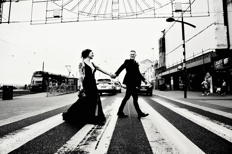 Black wedding dress in Blackpool.