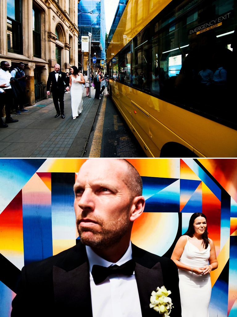 bride and groom manchester city portraits